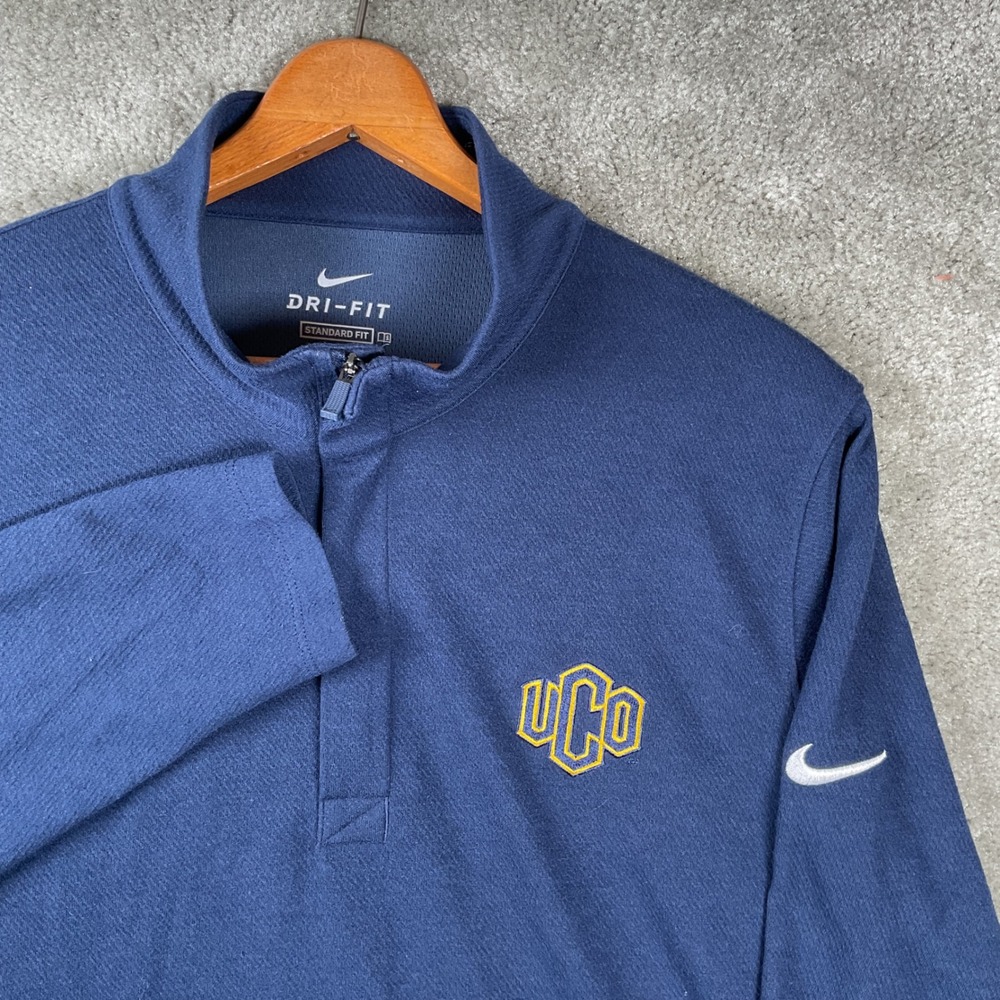 Nike Quarter Zip Pullover Mens Small Blue UCO Bronchos Dri-FIT Long Sleeve Top